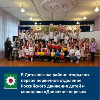 В Дятьковском районе открылось первое первичное отделение Российского движения детей и молодежи «Движение первых» 